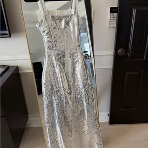 Silver Sequin Evening Dress
